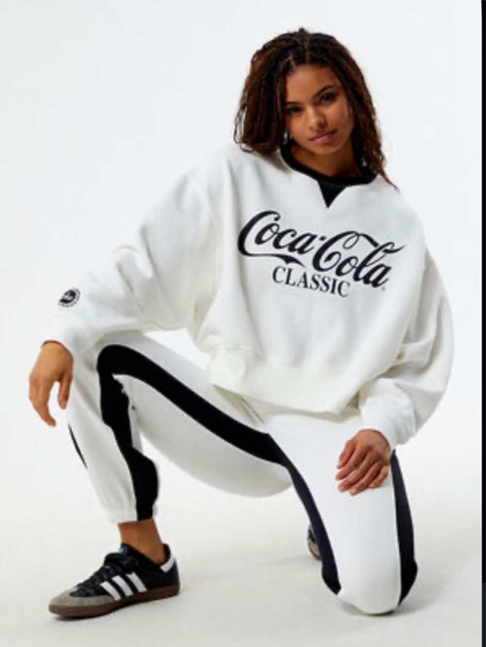 PACSUN Coca ~ Cola Classic Sweatshirt Women’s Sz M EUC White & Black